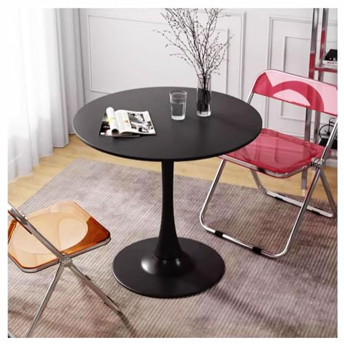 Runder Esstisch mit Tulpen, kleiner Bistrotisch mit MDF-Platte und Stahlsockel, Küchentisch für Esszimmer, kompakte Größe (50 x 50 x 73 cm), Farbe C, platzsparendes Design von Generisch