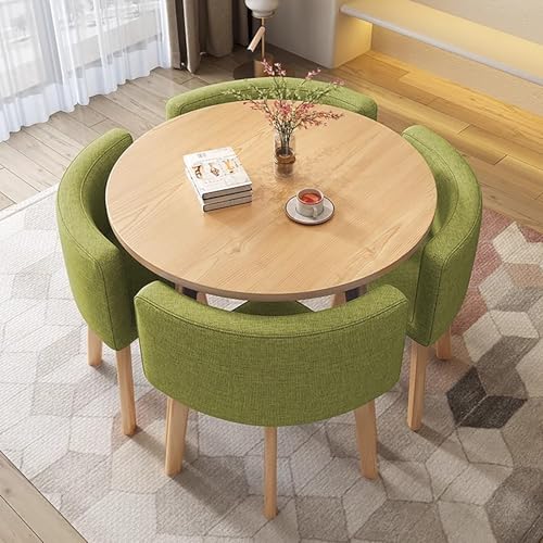 Runder Esstisch und Stühle Set - 5-teiliges Marmor-Couchtisch mit gepolsterten Sitzen für Balkon oder Esszimmer Runder Esstisch und Stühle Set - 5-teiliges Marmor-Couchtisch mit gepolsterten Sitzen für Balkon oder Esszimmer von Generisch