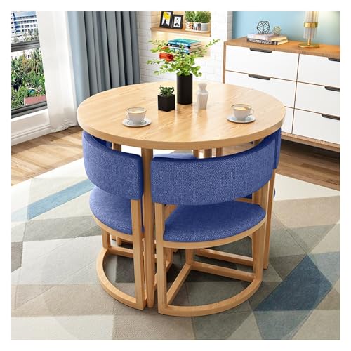 Runder Esstisch & Stuhl Set - Kompakte platzsparende Möbel für Büro, Wohnung, Balkon, Café & Salon - Ideal für Meetings, Seminare & Versammlungen von Generisch