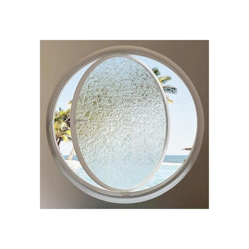 Runder Fensterersatz mit gehärtetem Glas, 360° drehbar für verbesserte Belüftung, ideal für Badezimmer, Küche, Wohnzimmer, Dekoration von Generisch