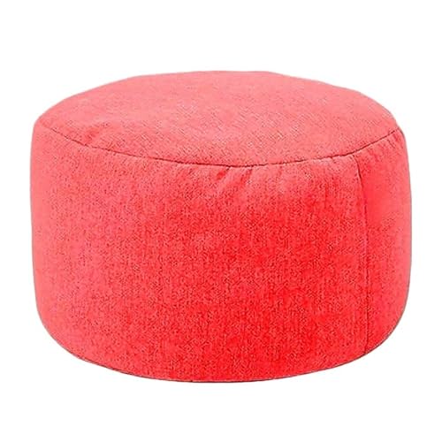 Runder Fußhocker, Ottomane, Leinen, Sitzsack-Pouf, Tatami Futon Puff für Wohnzimmer und Schlafzimmer, 30 cm Durchmesser, 20 cm Höhe, Dunkelgrau von Generisch