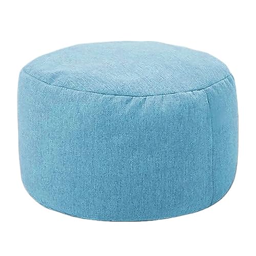 Runder Fußhocker, Ottomane, Leinen, Sitzsack-Pouf, Tatami Futon Puff für Wohnzimmer und Schlafzimmer, 30 cm Durchmesser, 20 cm Höhe, Dunkelgrau von Generisch