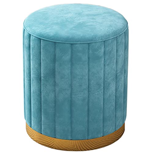 Runder Fußhocker aus Samt mit goldenem Kissen, Ankleidehocker und Stuhl-Set für Wohnzimmer und Schlafzimmer von Generisch
