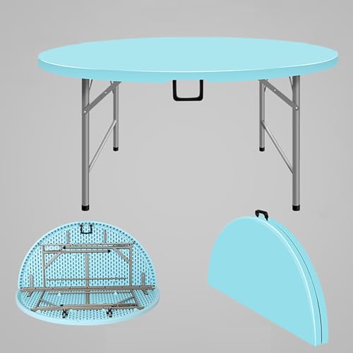 Runder Klapptisch mit Griff, tragbarer Outdoor-Picknicktisch mit Metallhalterung, 300 kg Tragkraft, für Camping, Grillen, Garten Runder Klapptisch mit Griff, tragbarer Outdoor-Picknicktisch mit Metallhalterung, 300 kg Tragkraft, für Camping, Grillen, Garten von Generisch