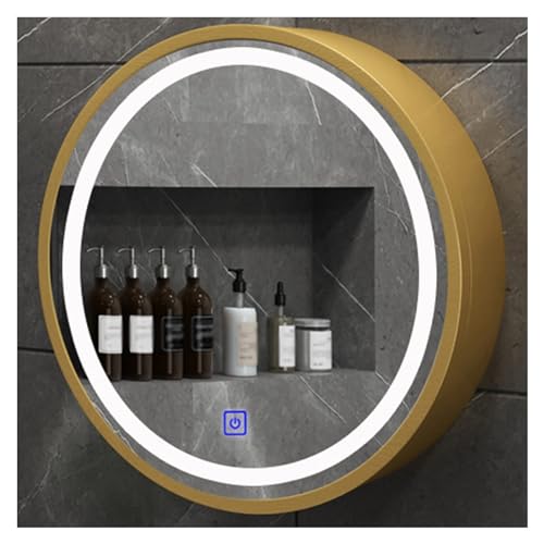 Runder LED-Badezimmer-Spiegelschrank, Wandmontage, eingelassener Medizinschrank mit Touchscreen-Kontrollleuchte Runder LED-Badezimmer-Spiegelschrank, Wandmontage, eingelassener Medizinschrank mit Touchscreen-Kontrollleuchte von Generisch