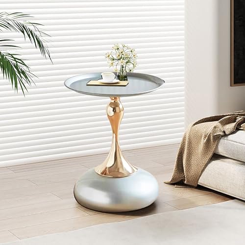 Runder Metall-Akzenttisch, stabiler und stilvoller Sockel für Wohnzimmer, Schlafzimmer oder Sofa von Generisch