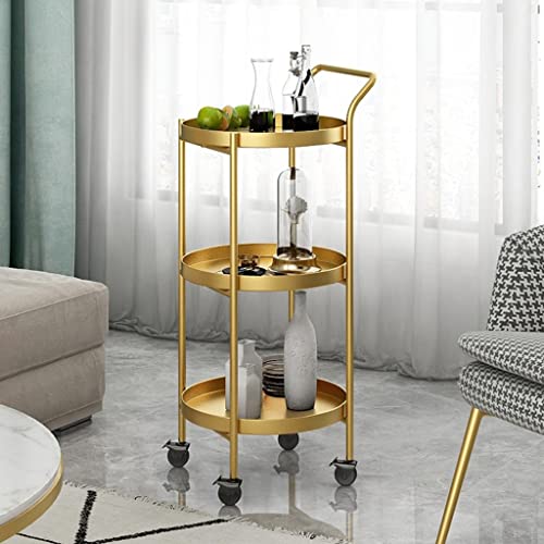 Runder Mini-Barwagen – Schlankes Rolldesign mit Rollen, drehbares Eckregal für stilvolle Getränkeaufbewahrung, perfekt zum Servieren zu Hause und auf Partys Runder Mini-Barwagen – Schlankes Rolldesign mit Rollen, drehbares Eckregal für stilvolle Getränkeaufbewahrung, perfekt zum Servieren zu Hause und auf Partys von Generisch
