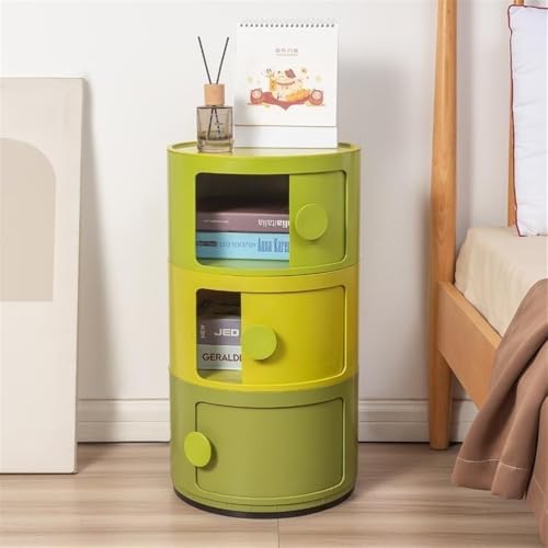 Runder Nachttisch, moderner einfacher Mini-Schrank, kreatives leichtes Luxus-Design, 2 Ebenen, modischer kleiner Beistellschrank Runder Nachttisch, moderner einfacher Mini-Schrank, kreatives leichtes Luxus-Design, 2 Ebenen, modischer kleiner Beistellschrank von Generisch
