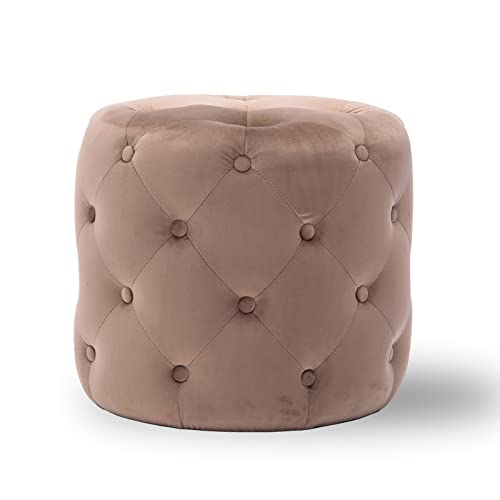 Runder Ottoman-Fußstützen-Hocker aus Samt, moderner multifunktionaler dekorativer Hocker für Wohnzimmer, Schlafzimmer, Eingangsbereich oder Schminktisch, Hellgrün, 45 x 45 x 41 cm Runder Ottoman-Fußstützen-Hocker aus Samt, moderner multifunktionaler dekorativer Hocker für Wohnzimmer, Schlafzimmer, Eingangsbereich oder Schminktisch, Hellgrün, 45 x 45 x 41 cm von Generisch