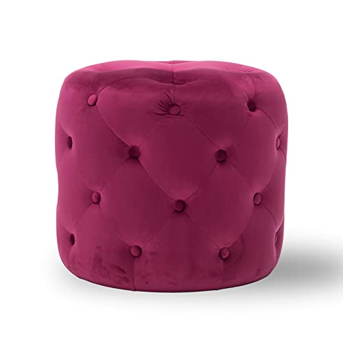 Runder Ottoman-Fußstützen-Hocker aus Samt, moderner multifunktionaler dekorativer Hocker für Wohnzimmer, Schlafzimmer, Eingangsbereich oder Schminktisch, Hellgrün, 45 x 45 x 41 cm Runder Ottoman-Fußstützen-Hocker aus Samt, moderner multifunktionaler dekorativer Hocker für Wohnzimmer, Schlafzimmer, Eingangsbereich oder Schminktisch, Hellgrün, 45 x 45 x 41 cm von Generisch
