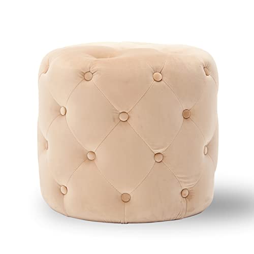 Runder Ottoman-Fußstützen-Hocker aus Samt, moderner multifunktionaler dekorativer Hocker für Wohnzimmer, Schlafzimmer, Eingangsbereich oder Schminktisch, Hellgrün, 45 x 45 x 41 cm Runder Ottoman-Fußstützen-Hocker aus Samt, moderner multifunktionaler dekorativer Hocker für Wohnzimmer, Schlafzimmer, Eingangsbereich oder Schminktisch, Hellgrün, 45 x 45 x 41 cm von Generisch