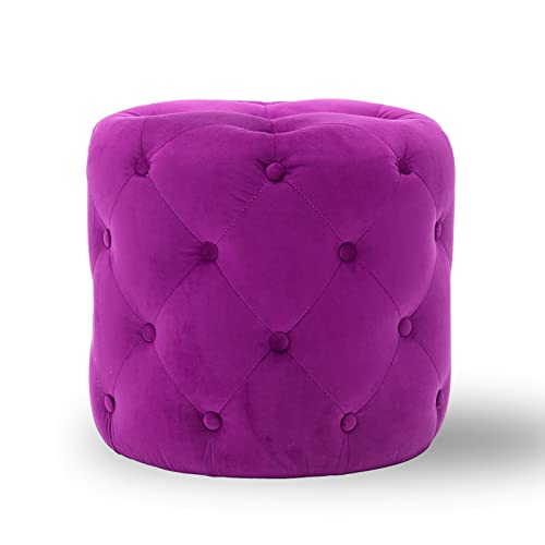 Runder Ottoman-Fußstützen-Hocker aus Samt, moderner multifunktionaler dekorativer Hocker für Wohnzimmer, Schlafzimmer, Eingangsbereich oder Schminktisch, Hellgrün, 45 x 45 x 41 cm Runder Ottoman-Fußstützen-Hocker aus Samt, moderner multifunktionaler dekorativer Hocker für Wohnzimmer, Schlafzimmer, Eingangsbereich oder Schminktisch, Hellgrün, 45 x 45 x 41 cm von Generisch