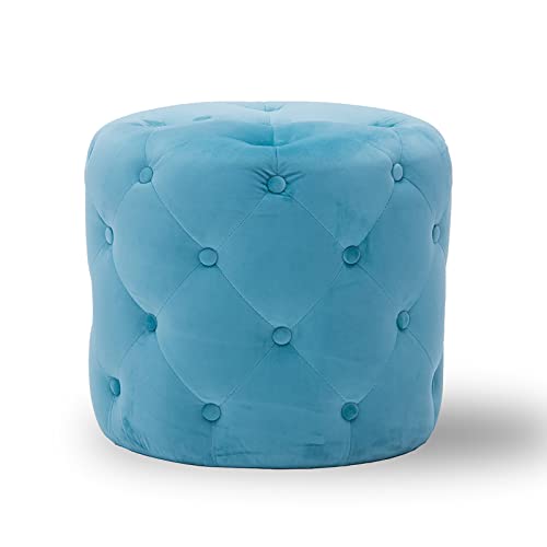 Runder Ottoman-Fußstützen-Hocker aus Samt, moderner multifunktionaler dekorativer Hocker für Wohnzimmer, Schlafzimmer, Eingangsbereich oder Schminktisch, Hellgrün, 45 x 45 x 41 cm Runder Ottoman-Fußstützen-Hocker aus Samt, moderner multifunktionaler dekorativer Hocker für Wohnzimmer, Schlafzimmer, Eingangsbereich oder Schminktisch, Hellgrün, 45 x 45 x 41 cm von Generisch