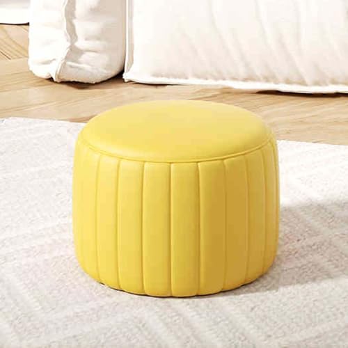 Runder Ottoman Pouf Hocker - Moderne gepolsterte Fußstütze Bank für Wohnzimmer Schlafzimmer - Elegantes Design für Lounge Gebrauch von Generisch