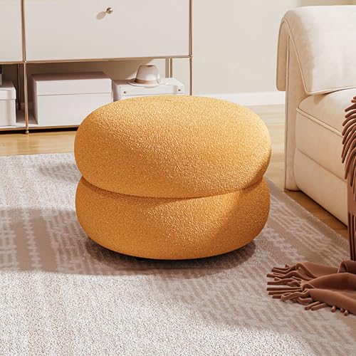 Runder Polsterhocker, weiches, kompaktes Design mit Fußstütze für bequemes Sitzen im Wohnzimmer oder Schlafzimmer, stilvolle Wohnmöbel von Generisch
