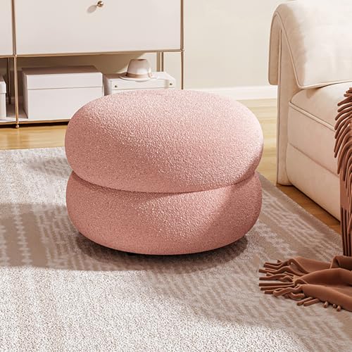 Runder Polsterhocker, weiches, kompaktes Design mit Fußstütze für bequemes Sitzen im Wohnzimmer oder Schlafzimmer, stilvolle Wohnmöbel von Generisch