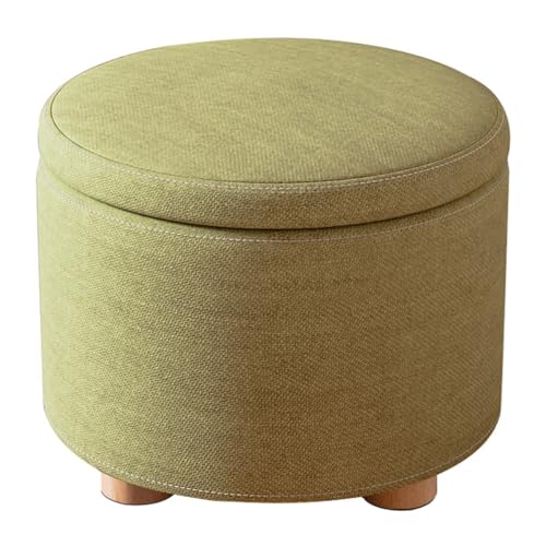 Runder Polsterhocker mit Stauraum, mit abnehmbarem Deckel, vielseitiger Fußhocker für Wohnzimmer und Couch Komfort von Generisch