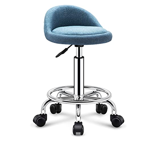 Runder Rollhocker mit Rollen und Rückenlehne, höhenverstellbar, bequemer Emulsionssitzstuhl, robuste Hocker für Geschäft/Schönheit/Salon/Spa/Tatt Runder Rollhocker mit Rollen und Rückenlehne, höhenverstellbar, bequemer Emulsionssitzstuhl, robuste Hocker für Geschäft/Schönheit/Salon/Spa/Tatt von Generisch