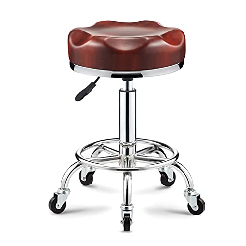 Runder Rollhocker mit Verstellbarer Höhe – Ergonomischer Drehstuhl mit Rädern für Arztpraxen, Salons, Spas und Kosmetikerinnen – Bequemer, breiterer Sitz, Zeichenhocker von Generisch