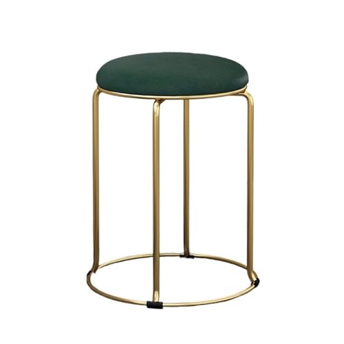 Runder Samthocker für Schminktisch, Esszimmerstühle und Schlafzimmer-Kommode, stilvoller Eisen, Freizeit-Barhocker in Schwarz und Grün Runder Samthocker für Schminktisch, Esszimmerstühle und Schlafzimmer-Kommode, stilvoller Eisen, Freizeit-Barhocker in Schwarz und Grün von Generisch