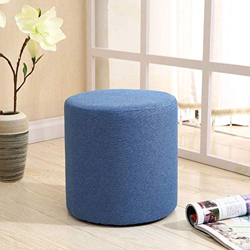 Runder Stoff-Fußhocker Ottomane Pouf - Rutschfester, verschleißfester Massivholz-Fußhocker für Schlafzimmer und Flur Runder Stoff-Fußhocker Ottomane Pouf - Rutschfester, verschleißfester Massivholz-Fußhocker für Schlafzimmer und Flur von Generisch