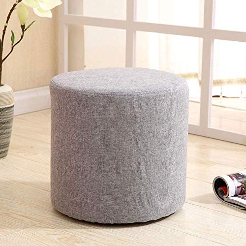 Runder Stoff-Fußhocker Ottomane Pouf - Rutschfester, verschleißfester Massivholz-Fußhocker für Schlafzimmer und Flur von Generisch