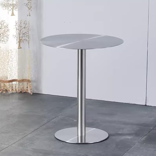 Runder Thekentisch, Edelstahl, Bistrotisch, Kneipentisch, kleiner Akzenttisch für Wohnzimmer, Sofa-Seite, hoher Tisch für Kaffee, Cocktail von Generisch