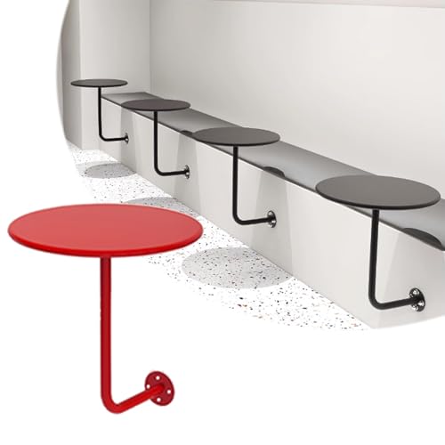 Runder Tisch Zur Wandmontage Schwebender Stehtisch L-förmiger Bistrotisch An Der Wand Montierter Beistelltisch Für Café Dessertladen Esszim(Schwarz) von Generisch