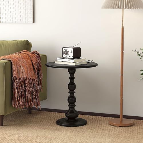 Runder Vintage-Beistelltisch – kleiner Couchtisch aus Metall mit geschnitztem Sockel, Akzent-Beistelltisch für Wohnzimmer und Schlafzimmer, perfekt für Nachttisch oder Sofa Runder Vintage-Beistelltisch – kleiner Couchtisch aus Metall mit geschnitztem Sockel, Akzent-Beistelltisch für Wohnzimmer und Schlafzimmer, perfekt für Nachttisch oder Sofa von Generisch