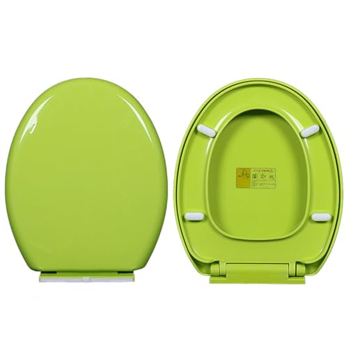 Runder WC-Sitz, Absenkautomatik, Schnellverschluss, Deckel mit langsamem Schließen, oval, 36 x 44 cm, PP-Material, obere Halterung, passend für runde Toiletten Runder WC-Sitz, Absenkautomatik, Schnellverschluss, Deckel mit langsamem Schließen, oval, 36 x 44 cm, PP-Material, obere Halterung, passend für runde Toiletten von Generisch