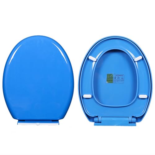 Runder WC-Sitz, Absenkautomatik, Schnellverschluss, Deckel mit langsamem Schließen, oval, 36 x 44 cm, PP-Material, obere Halterung, passend für runde Toiletten Runder WC-Sitz, Absenkautomatik, Schnellverschluss, Deckel mit langsamem Schließen, oval, 36 x 44 cm, PP-Material, obere Halterung, passend für runde Toiletten von Generisch