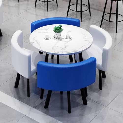 Rundes Esstisch-Set, Küche, Frühstücksbar, kleiner runder Konferenztisch mit Stühlen, perfekt für Esszimmer und Küche, 80 x 75 cm (B x H) von Generisch