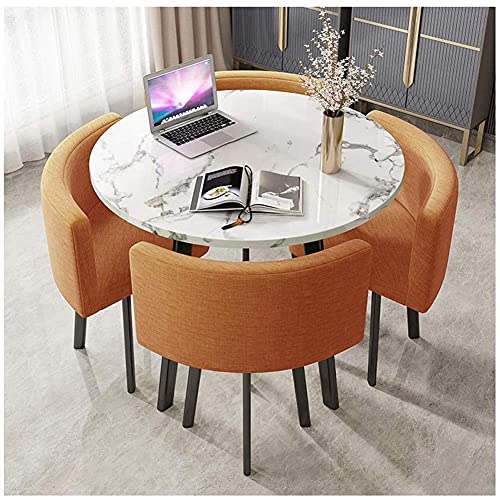 Rundes Esstisch-Set mit gepolsterten Stühlen, ideal für kleine Räume, perfekt für Küche oder Restaurant, stilvolle und funktionale Möbel Rundes Esstisch-Set mit gepolsterten Stühlen, ideal für kleine Räume, perfekt für Küche oder Restaurant, stilvolle und funktionale Möbel von Generisch