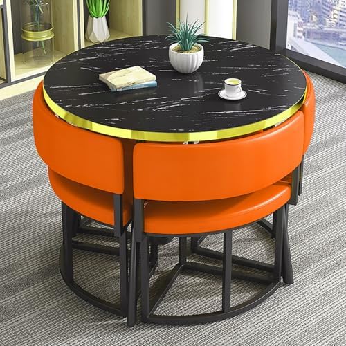 Rundes Kaffee- und Esstisch-Set mit Stühlen, perfekt für Büroempfang, Konferenzräume, kleine Wohnungen und Küchenruhebereiche Rundes Kaffee- und Esstisch-Set mit Stühlen, perfekt für Büroempfang, Konferenzräume, kleine Wohnungen und Küchenruhebereiche von Generisch