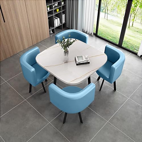 Rundes Marmor-Esstisch-Set für 4 Personen mit Stühlen, eleganter Büro-Empfangs-Schreibtisch und Stuhl-Kombination für Lounge und Wohnzimmer, stilvoll, langlebig, leicht zu reinigen Rundes Marmor-Esstisch-Set für 4 Personen mit Stühlen, eleganter Büro-Empfangs-Schreibtisch und Stuhl-Kombination für Lounge und Wohnzimmer, stilvoll, langlebig, leicht zu reinigen von Generisch