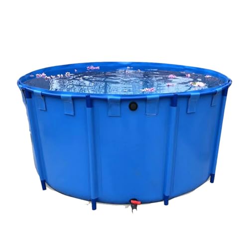 Rundes Segeltuch-Schwimmbecken mit Metallrahmen, faltbares Design für einfache Lagerung und Einrichtung, ideal für Kinderspiele, Fischteich und Wasserbewässerung von Generisch