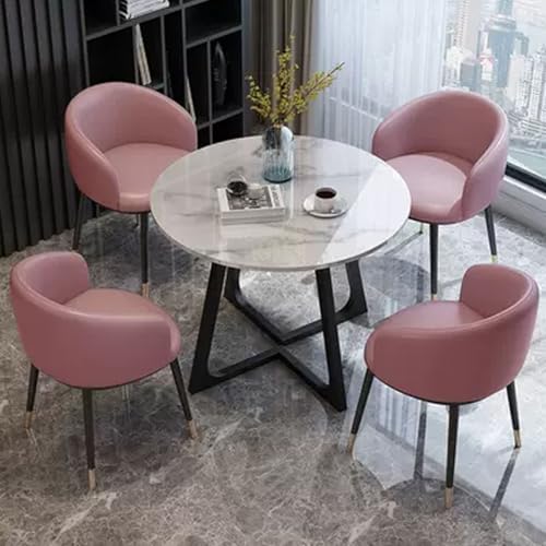 Rundes Tisch- und Stuhl-Set für Büro, kleine Räume, Esszimmer oder Meetings, 4-Personen-Club-Tisch und Stuhl-Kombination, stilvolle Konferenzraum-Möbel, perfekt für Empfangsbereiche von Generisch