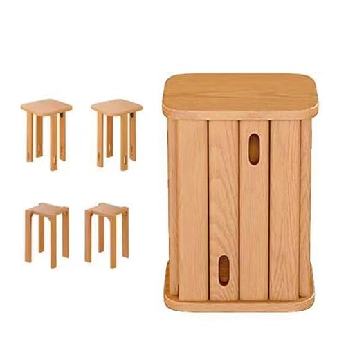 Rundes Werkzeug aus Massivholz, zum Anheften – Beige – vielseitiges Küchen- und Restaurant-Werkzeug – kurzes Design für einfache Handhabung – Neuer chinesischer Stil für den Haushalt von Generisch