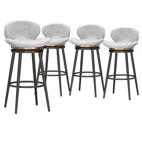 Rustikale Barhocker im Bauernhaus-Design, mit Rückenlehne, moderne Samt-Thekenhocker für Kücheninsel, 75 cm Sitzhöhe, stilvolle Metall-Barstühle mit Fußstütze, 4 Stück Rustikale Barhocker im Bauernhaus-Design, mit Rückenlehne, moderne Samt-Thekenhocker für Kücheninsel, 75 cm Sitzhöhe, stilvolle Metall-Barstühle mit Fußstütze, 4 Stück von Generisch