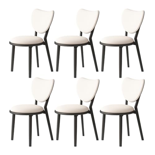 Rustikale Esszimmerstühle aus Massivholz mit herzförmiger Rückenlehne und Kissen, perfekt für Küche, Esszimmer, Wohnzimmer, Schlafzimmer, Studio, Schwarz, 4 Stück von Generisch