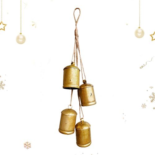 Rustikale Glocken | 4 Stück Metall Kuhglocken | Handwerksglocken Rustikaler Metallschmuck Deko,Für Tür Außen Bauernhaus Kamin Weihnachtskranz Hochzeit Rustikale Glocken | 4 Stück Metall Kuhglocken | Handwerksglocken Rustikaler Metallschmuck Deko,Für Tür Außen Bauernhaus Kamin Weihnachtskranz Hochzeit von Generisch