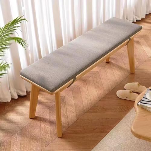 Rustikale Holzbank mit gepolsterter Sitzfläche, vielseitig einsetzbar, für Esszimmer, Balkon, Eingangsbereich, Schlafzimmer, Wohnzimmer, Küche (Natur, 140 cm) von Generisch
