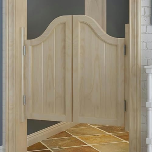 Rustikale Schwingtüren aus Holz für den Innenbereich, Café-Stil für Küche, Bad, Schrank, einfache Installation mit Scharnieren (Größe: B 37,4 x H 42) von Generisch