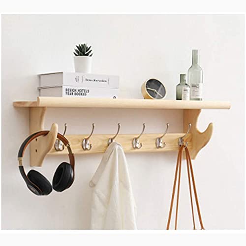 Rustikale Wandgarderobe aus Holz mit Vintage-Metallregal, eleganter Eingangsbereich für Mäntel, Hüte und Accessoires, perfekte Heimdekor-Lösung von Generisch