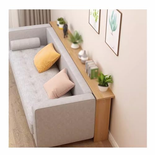Rustikaler Massivholz-Konsolentisch für Eingangsbereich, Sofa, hinter der Couch, Nachttisch, Beistelltisch, natürliches Finish (100 x 15 x 65 cm) von Generisch