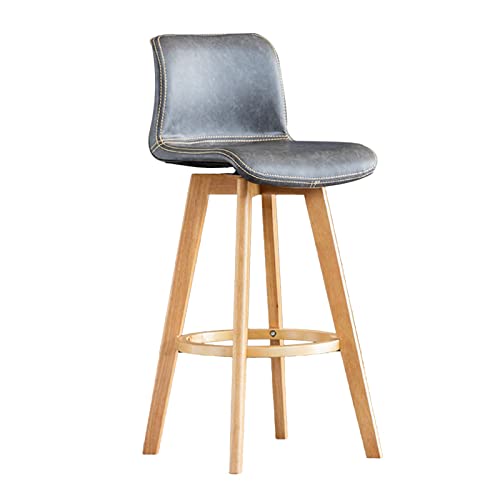 Rustikaler nordischer Barhocker aus Holz mit 360°-Drehsitz und gepolsterter Rückenlehne, 81 cm Höhe, ideal für Küche, Esszimmer und Bartheke, Grau Rustikaler nordischer Barhocker aus Holz mit 360°-Drehsitz und gepolsterter Rückenlehne, 81 cm Höhe, ideal für Küche, Esszimmer und Bartheke, Grau von Generisch