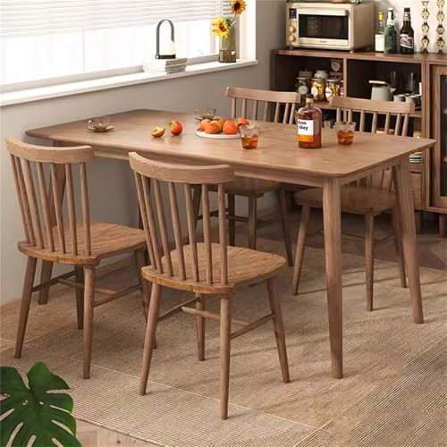 Rustikales Bauernhaus-Esstisch-Set für 4 Personen mit Stühlen, rechteckiger Holz-Küchentisch, 5-teiliges Esszimmermöbel-Set, 149,9 x 80 x 74,9 cm Rustikales Bauernhaus-Esstisch-Set für 4 Personen mit Stühlen, rechteckiger Holz-Küchentisch, 5-teiliges Esszimmermöbel-Set, 149,9 x 80 x 74,9 cm von Generisch
