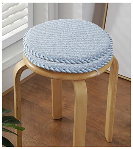 Rutschfeste, runde Stuhlkissen für hohe Hocker, 2er-Set, 30 cm, blaue Sitzpolster mit Bändern für Küche & Barhocker, bequeme und stilvolle Polsterung von Generisch