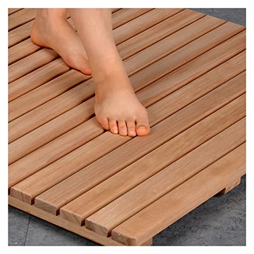 Rutschfeste Holz-Duschbodenmatte – Badematte für Sauna/Pool/Whirlpool – Außenbereich langlebig und stilvoll – leicht zu reinigen – perfekt für Wohnmobile von Generisch