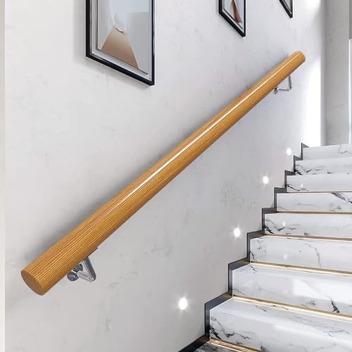 Rutschfeste Holztreppe il – Wandmontiertes Haltegriff für Sicherheit, erhältlich in 1 m/2 m/ Längen, ideale Geländerstütze für Treppen und Korridore (110 cm) von Generisch